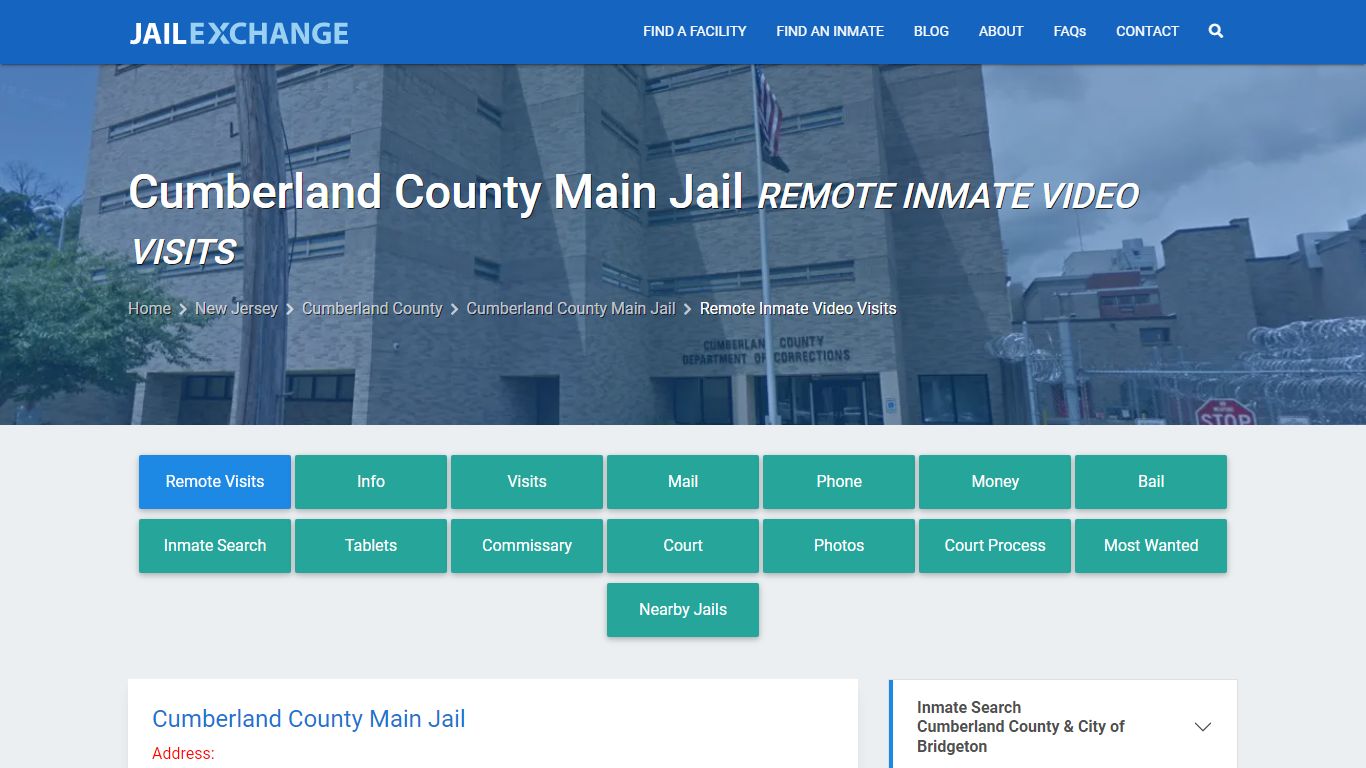 Video Visitation - Cumberland County Main Jail, NJ